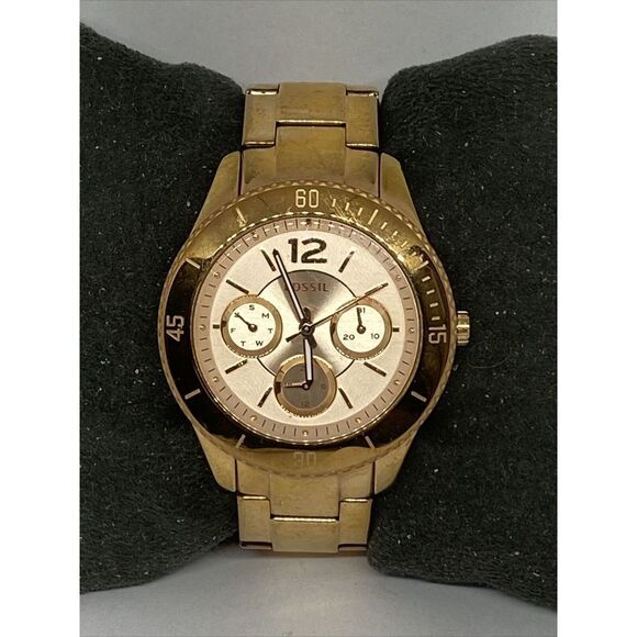 Fossil Stella ES3815 Women's Gold Stainless Steel Analog Dial Quartz Watch FR121 - Picture 3 of 12